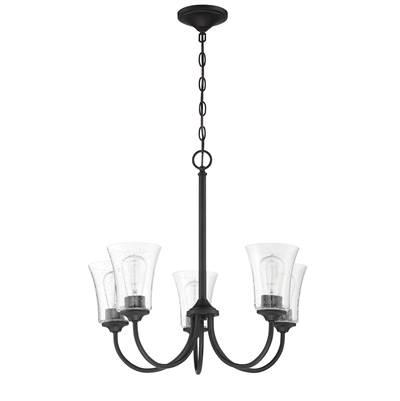 Gwyneth 5 Light Chandelier in Flat Black