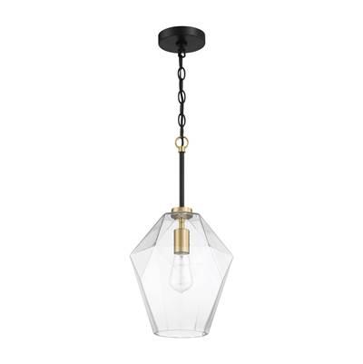 Avante Grand 1 Light Pendant in Flat Black/Satin Brass by Craftmade