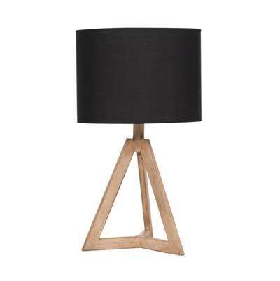 1 Light Metal Mini Wood Base Accent Lamp in Natural Wood by Craftmade