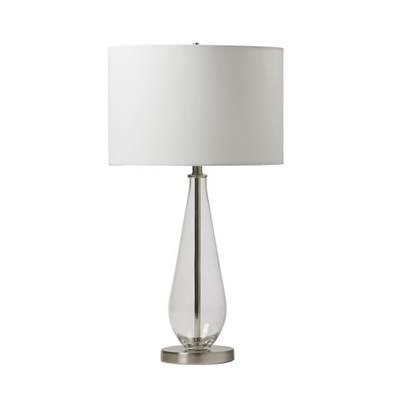 1 Light Glass/Metal Base Table Lamp in Clear Glass/Brushed Polished Nickel by Craftmade