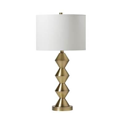 1 Light Plated Metal Base Table Lamp in Antique Brass