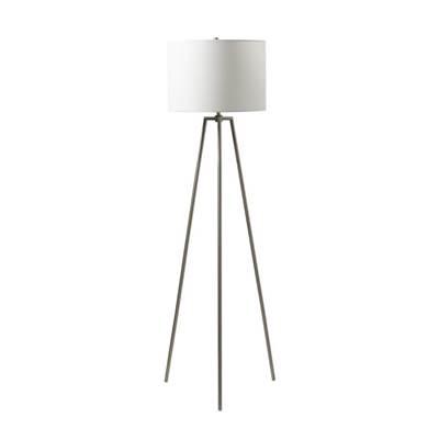 1 Light Metal Tri-Pod Base Floor Lamp in Brushed Nickel