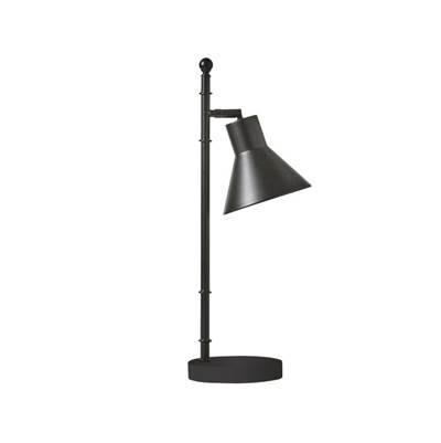 1 Light Metal Base Table Lamp w/ Adjustable Shade and USB in Flat Black