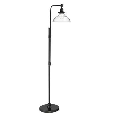 1 Light Metal Base Floor Lamp w/ Adjustable Base in Flat Black