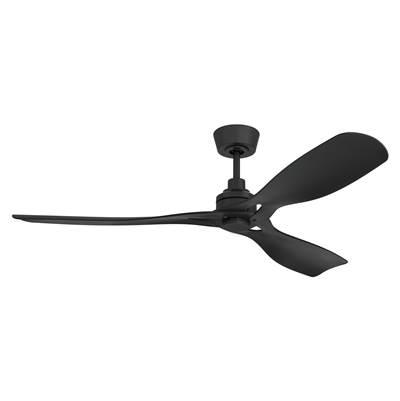 Amigo 52'' 3-Blade Indoor/Outdoor (Damp) Ceiling Fan in Flat Black w/ Flat Black Blades; Light Kit Optional (Not Included)