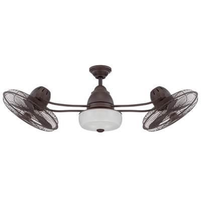 Bellows II 48'' 6-Blade Indoor/Outdoor (Damp) Ceiling Fan in Aged Bronze Textured w/ Aged Bronze Blades,  Light Kit Included (optional)