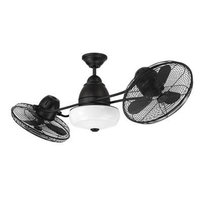 Bellows II 48'' 6-Blade Indoor/Outdoor (Damp) Ceiling Fan in Flat Black w/ Flat Black Blades,  Light Kit Included (optional) by Craftmade