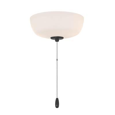 2 Light Bowl Light Kit in Flat Black (White Frost Glass)