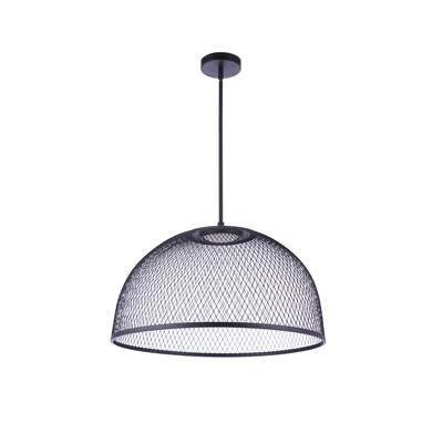 24.25'' Diameter Sculptural Statement Metal Mesh Dome Pendant in Flat Black