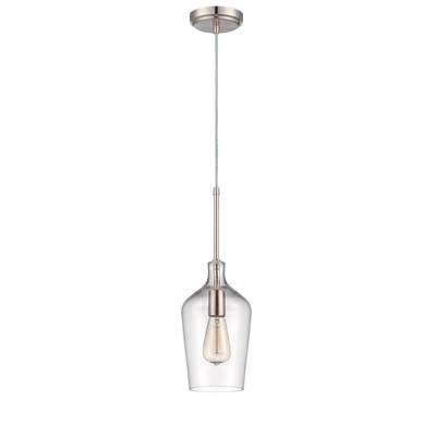 1 Light Mini Pendant in Brushed Polished Nickel