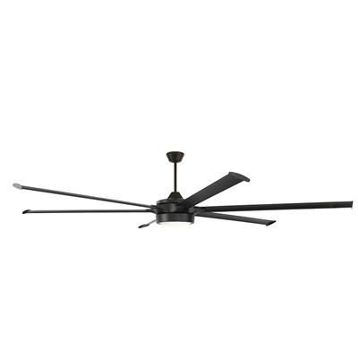 Prost 102'' 6-Blade Indoor/Outdoor (Damp) Ceiling Fan in Flat Black w/ Flat Black Blades; Light Kit Included (optional) by Craftmade