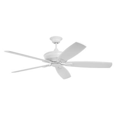 Santori 60'' 5-Blade Indoor/Outdoor (Damp) Ceiling Fan in Matte White w/ White Blades; Light Kit Optional (Not Included)