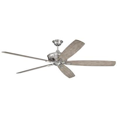 Santori 72'' 5-Blade Ceiling Fan in Brushed Polished Nickel w/ Coffee Blades; Light Kit Optional (Not Included) by Craftmade