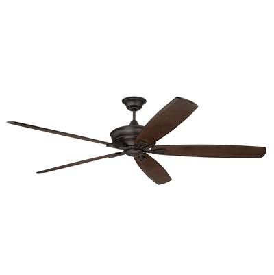 Santori 72'' 5-Blade Indoor/Outdoor (Damp) Ceiling Fan in Espresso w/ Walnut Blades; Light Kit Optional (Not Included)