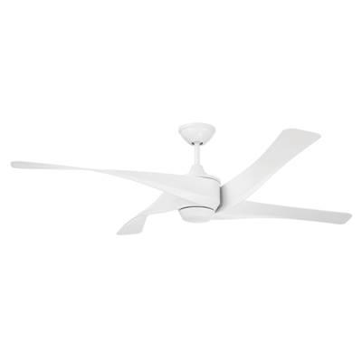 Venn 58'' 4-Blade Indoor/Outdoor (Damp) Ceiling Fan in White w/ White Blades; Light Kit Optional (Sold Separately) by Craftmade
