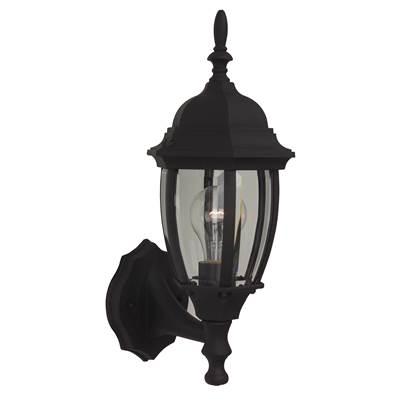 Bent Glass 1 Light Small Outdoor Wall Lantern in Textured Black