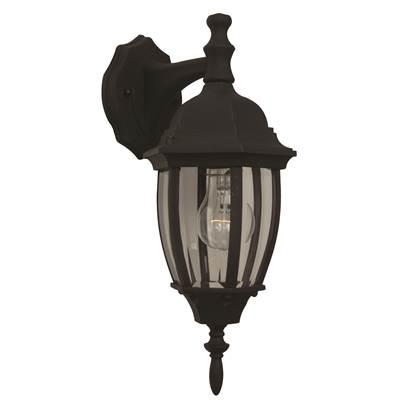 Bent Glass 1 Light Small Outdoor Wall Lantern in Textured Black