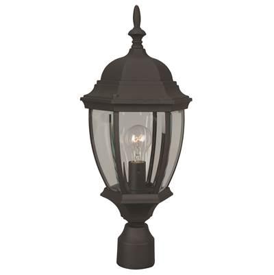 Bent Glass Cast 1 Light Outdoor Post Mount in Textured Black