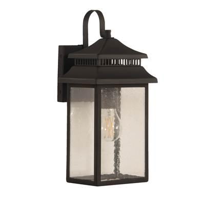 Crossbend 1 Light Small Outdoor Wall Lantern in Dark Bronze Gilded by Craftmade
