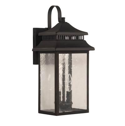 Crossbend 2 Light Medium Outdoor Wall Lantern in Dark Bronze Gilded by Craftmade