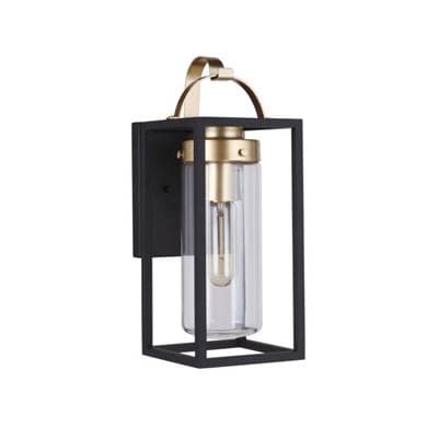 Craftmade Neo 1 Light Small Outdoor Wall Lantern in Midnight/satin Brass - Midnight Satin Brass by Craftmade