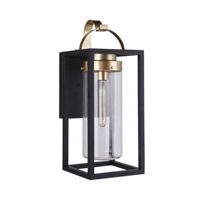 Craftmade Neo 1 Light Medium Outdoor Wall Lantern in Midnight/satin Brass - Midnight Satin Brass by Craftmade