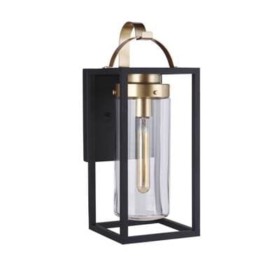 Craftmade Neo 1 Light Large Outdoor Wall Lantern in Midnight/satin Brass - Midnight Satin Brass by Craftmade