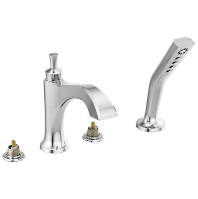 DorvalE Roman Tub with Hand Shower Trim - Less Handles - Chrome by Delta Faucet