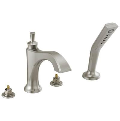 DorvalE Roman Tub with Hand Shower Trim - Less Handles - Stainless by Delta Faucet