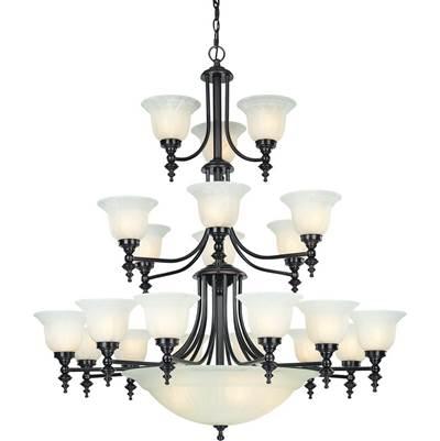 Richland 21+5Lt 3Tier Bowl Chandelier Royal Bronze by Dolan Design