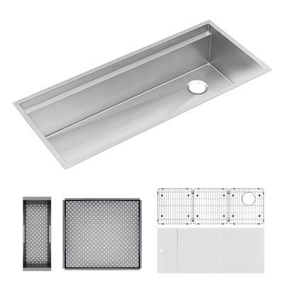 Elkay Circuit Chef Workstation Stainless Steel 45-1/2'' x 20-1/2'' x 10'' Single Bowl Undermount Sink Kit with White Polymer Boards by Elkay Reserve Selection