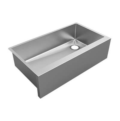 16 Gauge Stainless Steel 35-7/8'' x 20-14'' x 9'' Single Bowl Farmhouse Undermount Kitchen Sink - Large Apron Front