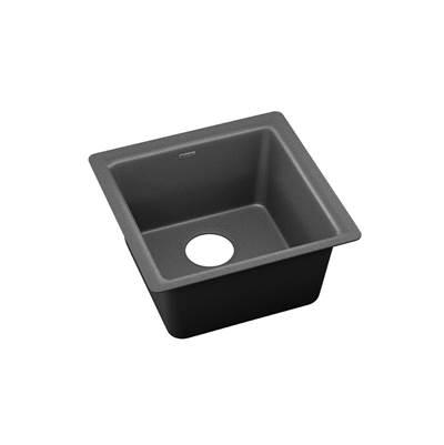Elkay Quartz Luxe 15-3/4'' x 15-3/4'' x 7-11/16'' Single Bowl Dual Mount Bar Sink Charcoal