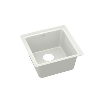 Elkay Quartz Luxe 15-3/4'' x 15-3/4'' x 7-11/16'' Single Bowl Dual Mount Bar Sink Parchment by Elkay Reserve Selection