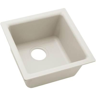 Elkay Quartz Luxe 15-3/4'' x 15-3/4'' x 7-11/16'' Single Bowl Dual Mount Bar Sink Ricotta