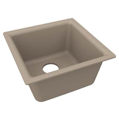 Elkay Quartz Luxe 15-3/4'' x 15-3/4'' x 7-11/16'', Single Bowl Dual Mount Bar Sink, Sandstone