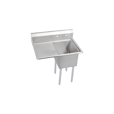 1 Compartment Sink, 37X26 OA, 16X20 Bowl, 14 Deep, Left 18'' DB, SS Legs, 16 GA 300 Series SS, NSF