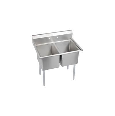 2 Compartment Sink, 39X26 OA, 16X20 Bowl, 14 Deep, No DBs, SS Legs, 16 GA 300 Series SS, NSF by Elkay