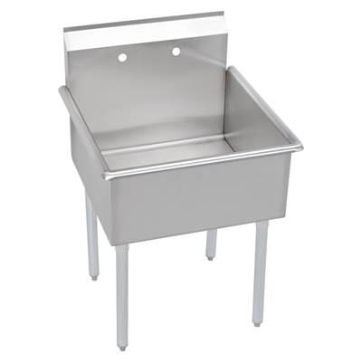 1 Compartment Budget Sink, 21X22 OA, 18X18 Bowl, 12 Deep, No DBs, SS Legs, 18 GA 300 Series SS