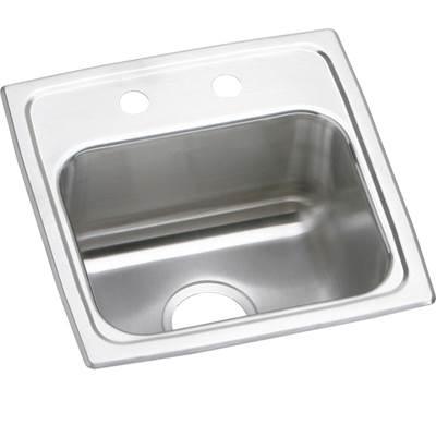 18 Gauge Stainless Steel 15'' x 15'' x 7.125'' Single Bowl Drop-in Bar/Prep Sink by Elkay