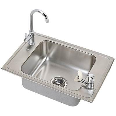 20 Gauge Stainless Steel 25'' x 17'' x 6.5'' Single Bowl Drop-in Sink Kit