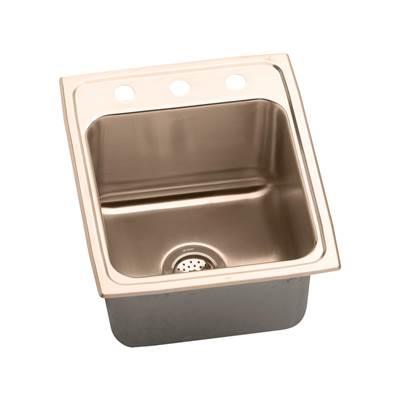 18 Gauge CuVerro antimicrobial copper 17'' x 22'' x 10.125'' Single Bowl Drop-in Sink