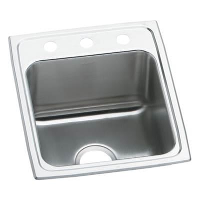 18 Gauge Stainless Steel 15'' x 17.5'' x 10'' Single Bowl Drop-in Kitchen Sink
