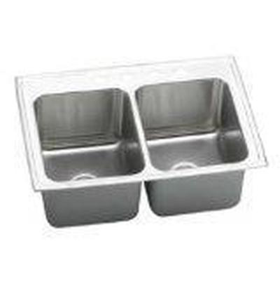 18 Gauge Stainless Steel 37'' x 22'' x 10.125'' Double Bowl Drop-in Kitchen Sink by Elkay