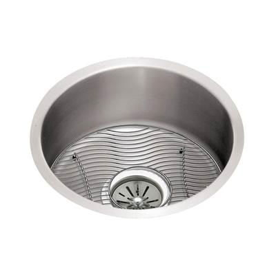 18 Gauge Stainless Steel 14.375'' x 14.375'' x 6'' Single Bowl Undermount Kitchen Sink Kit by Elkay