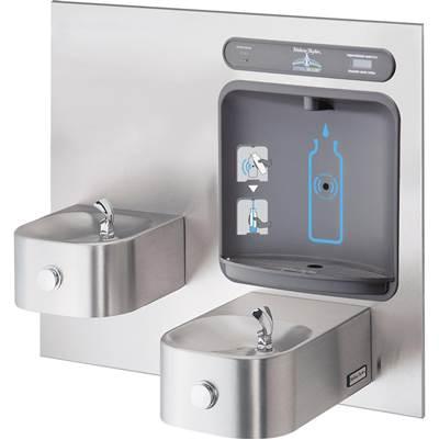 Halsey Taylor HydroBoost Bottle Filling Station, & Integral Contour Fountain, Filtered Non-Refrigerated Stainless
