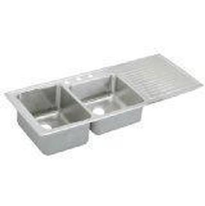 18 Gauge Stainless Steel 54'' x 22'' x 10'' Double Bowl Drop-in Kitchen Sink