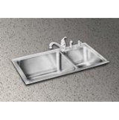 18 Gauge Stainless Steel 37'' x 22'' x 10'' Double Bowl Drop-in Kitchen Sink