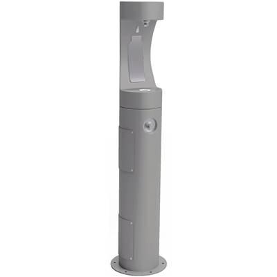 Outdoor ezH2O Bottle Filling Station Pedestal, Non-Filtered Non-Refrigerated Freeze Resistant Gray by Elkay