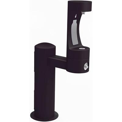 Outdoor ezH2O Bottle Filling Station Single Pedestal, Non-Filtered Non-Refrigerated Freeze Resistant Black